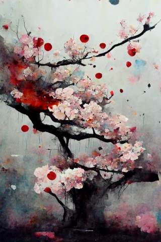زهور الكرز, ياباني, جنون, مجرد, مطر