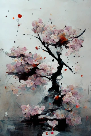 زهور الكرز, ياباني, جنون, مجرد, مطر